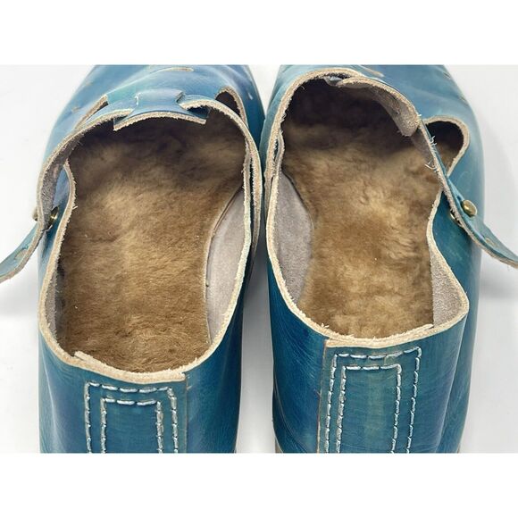 Sevilla Smith Ignacio T-strap Shoe Cebu Blue Leather Shearling Insert Size 42 EU - Picture 6 of 12